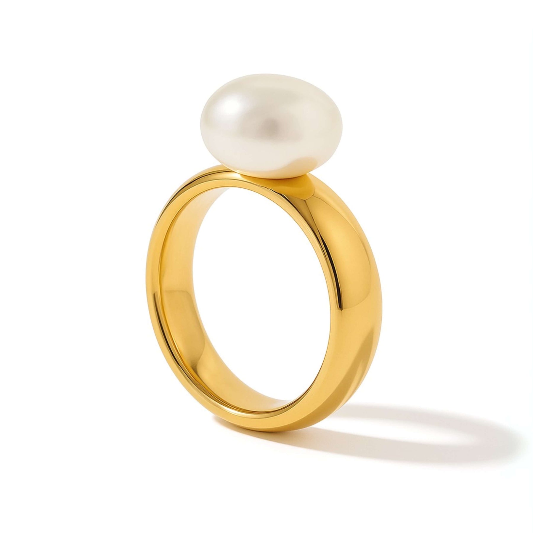 Bague Emma Perle Minimaliste (Plaqué Or)
