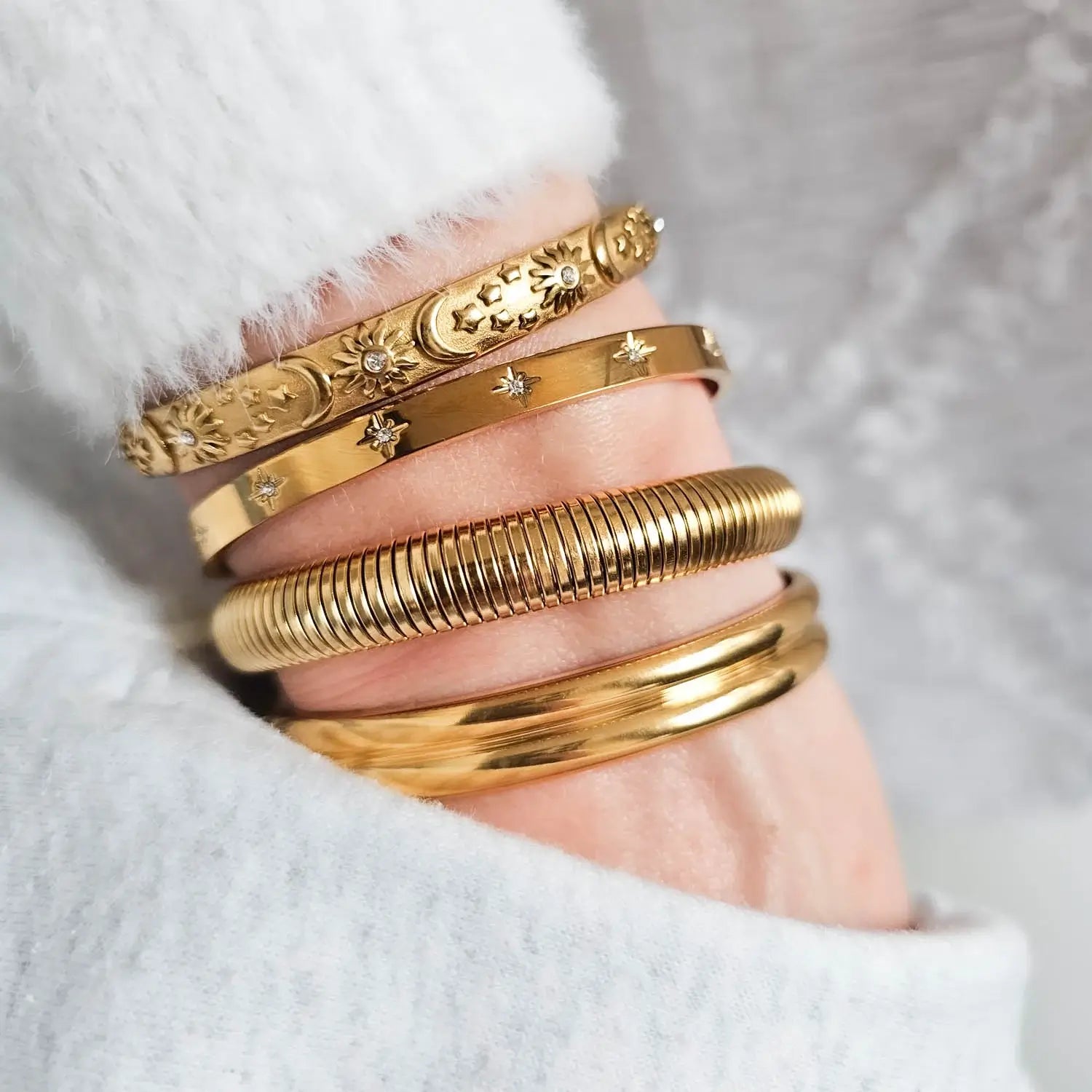 Bracelet Minimaliste Louise Zirconia (Plaqué Or)