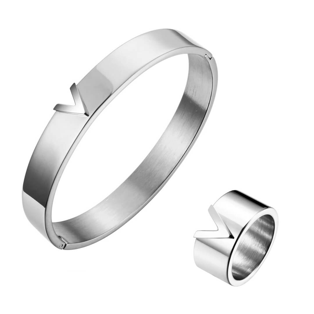 Ensemble Vivace: Bracelet + Bague (Plaqué Or)