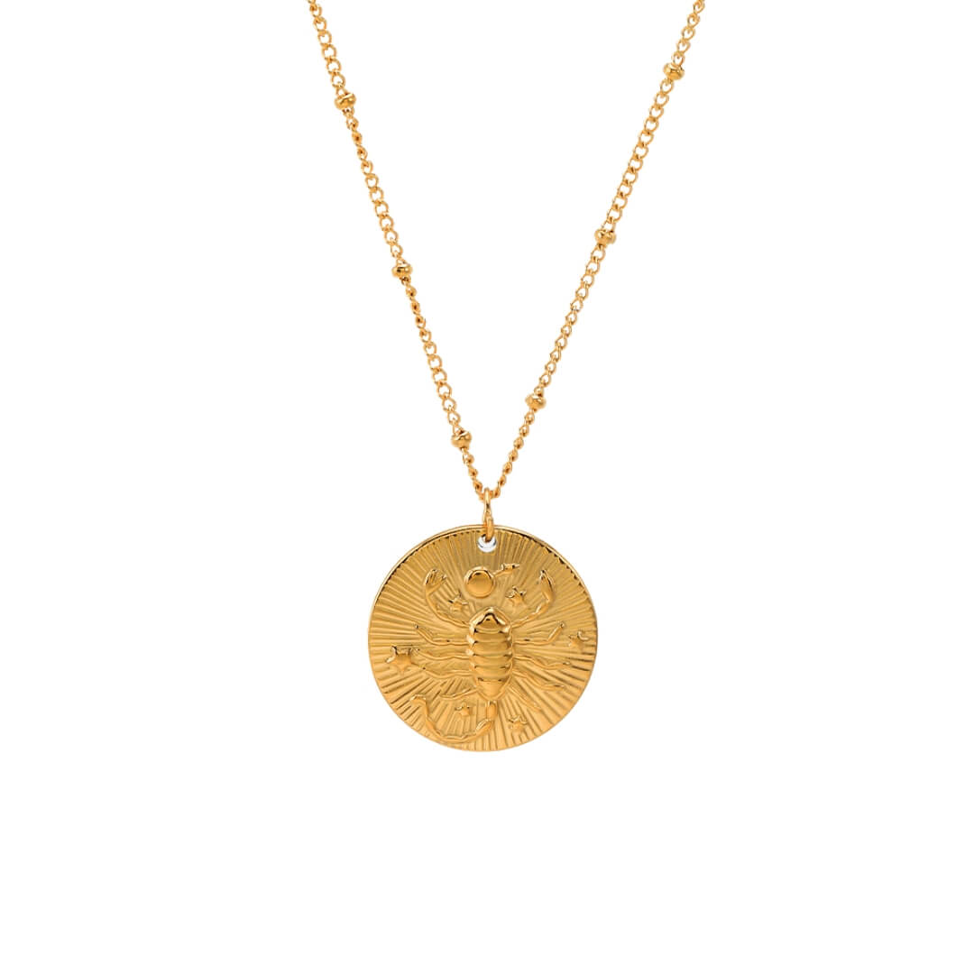 Collier du Zodiaque avec Symboles des Constellations (Plaqué Or)