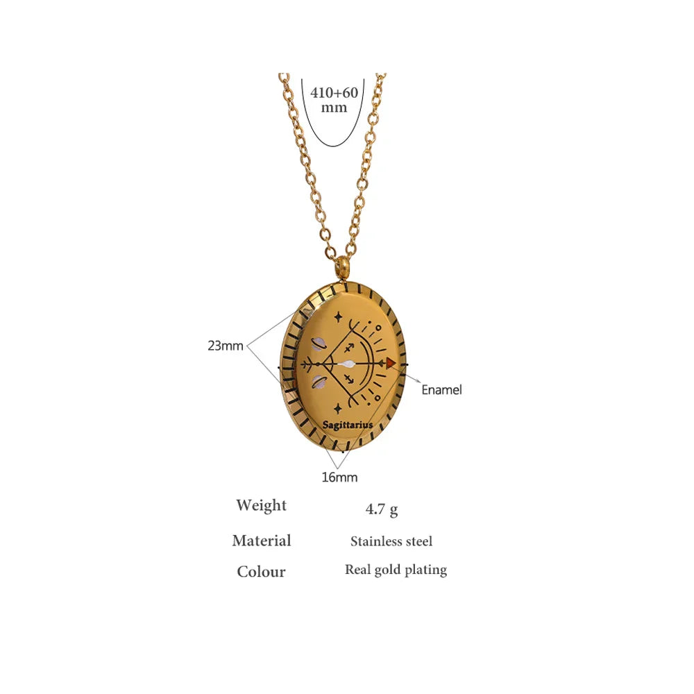 Collier Constellations du Zodiaque Médaille (Plaqué Or)