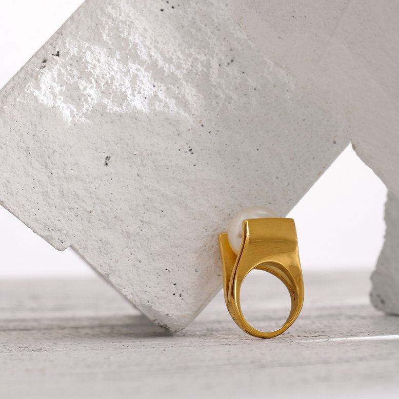Bague Perle Paola (Plaqué Or)