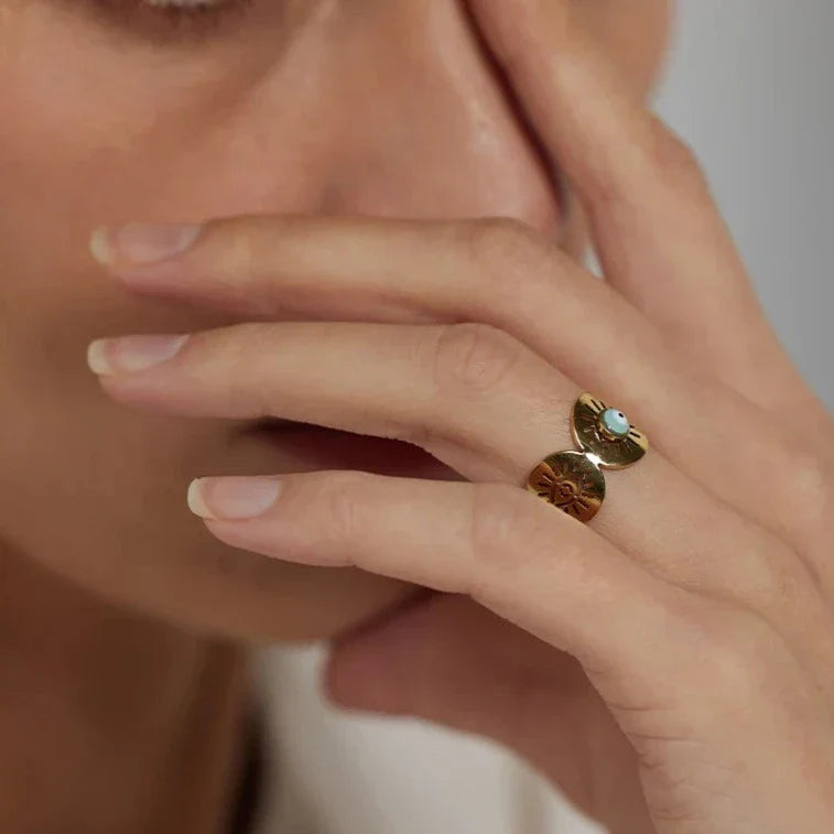 Bague Oeil Turc Hera (Plaqué Or)