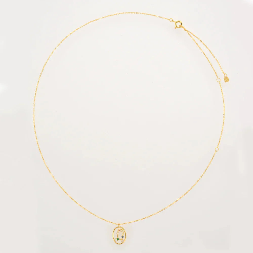 Collier Constellations du Zodiaque Zircon coloré (Plaqué Or)