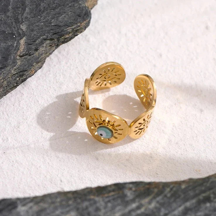Bague Oeil Turc Hera (Plaqué Or)