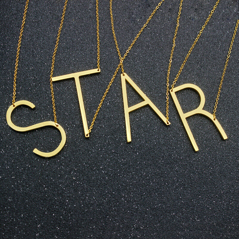 Collier Initiale Grande (Plaqué Or)