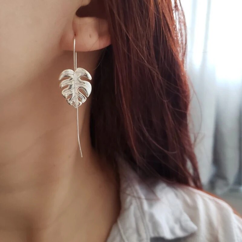 Boucles d'oreilles Feuille de Palmier (Plaqué Or)