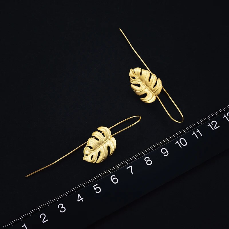 Boucles d'oreilles Feuille de Palmier (Plaqué Or)