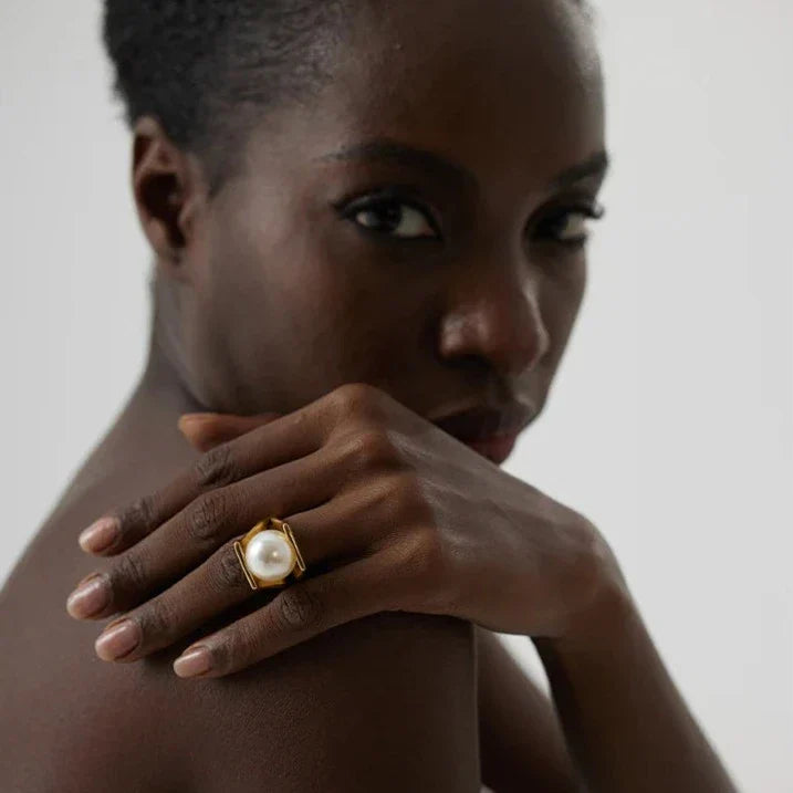 Bague Perle Paola (Plaqué Or)