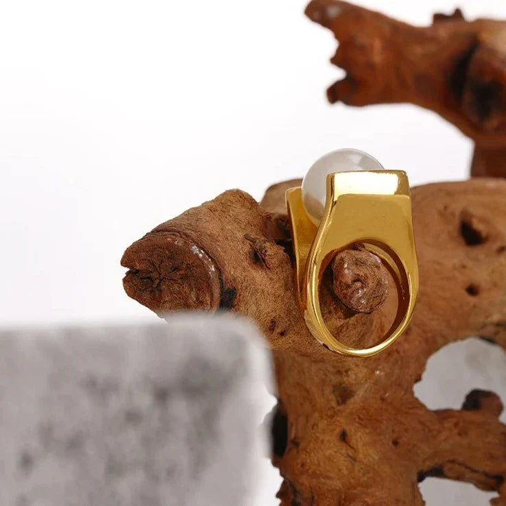 Bague Perle Paola (Plaqué Or)