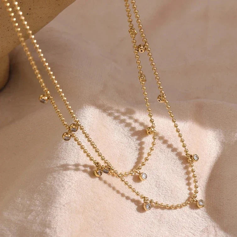 Mix Collier Couches Giulia Zirconia (Plaqué Or)