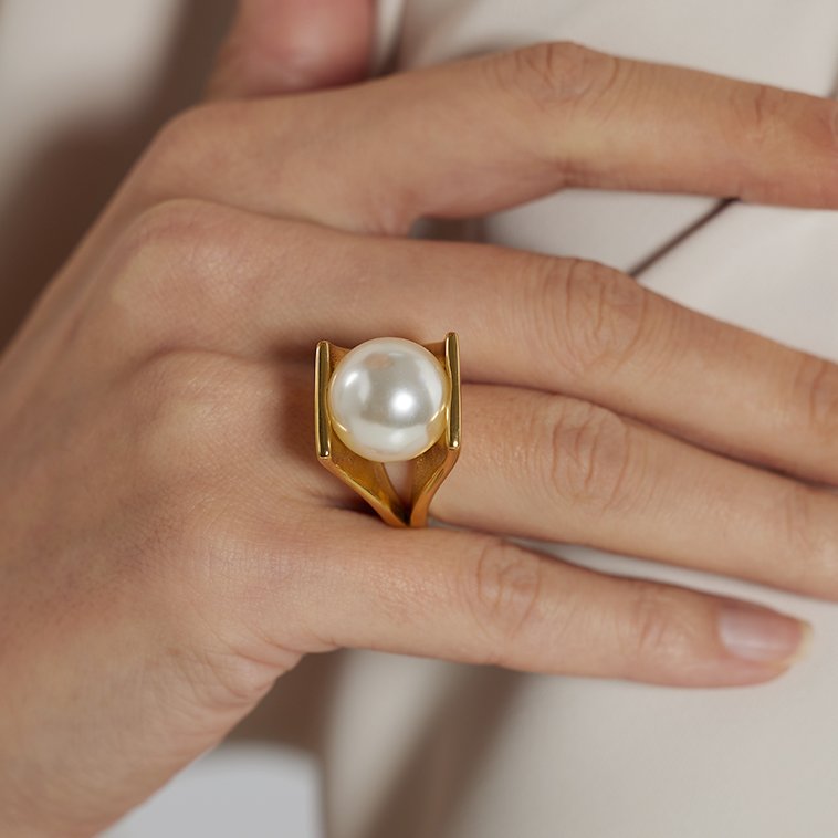 Bague Perle Paola (Plaqué Or)