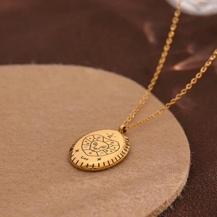 Collier Constellations du Zodiaque Médaille (Plaqué Or)