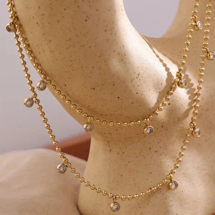Mix Collier Couches Giulia Zirconia (Plaqué Or)