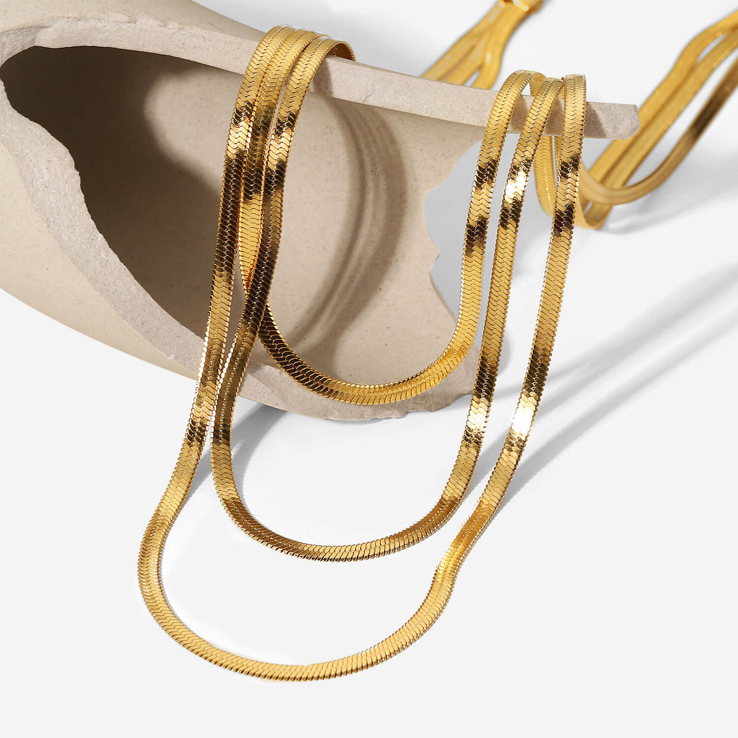 Collier en Maille à Triple Couche (Plaqué Or)