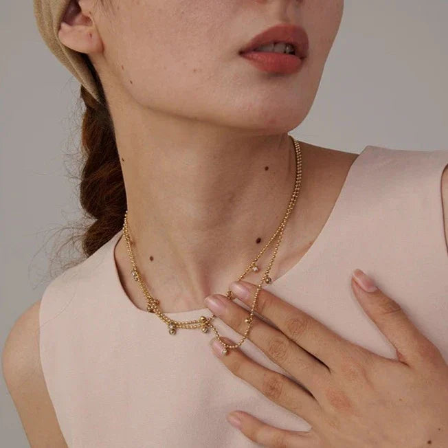 Mix Collier Couches Giulia Zirconia (Plaqué Or)