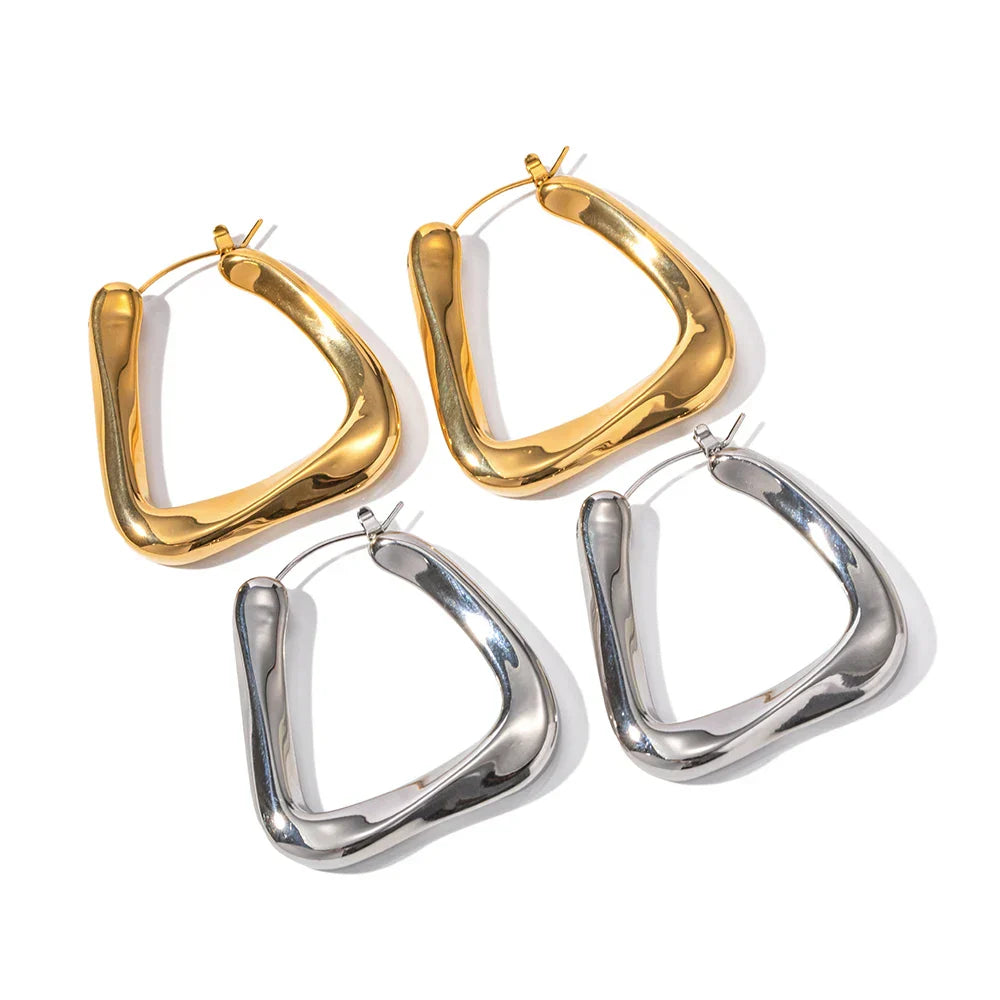 Boucles d'oreilles en Aro Torcido Triangular Giorgia (Plaqué Or)