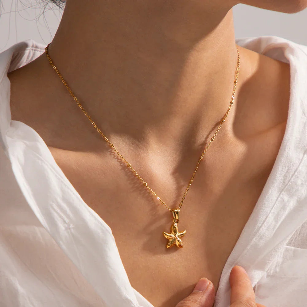 Collier Étoile de Mer (Plaqué Or)