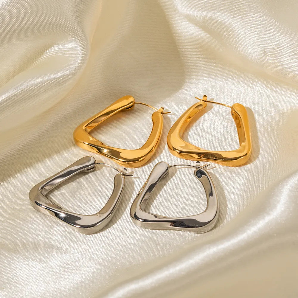 Boucles d'oreilles en Aro Torcido Triangular Giorgia (Plaqué Or)
