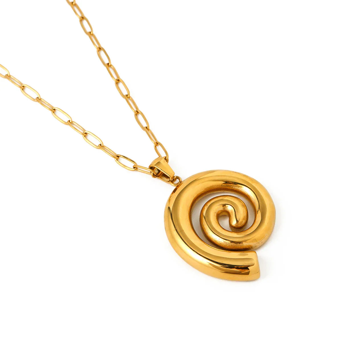 Collier Pendentif Spirale Audacieux (Plaqué Or)