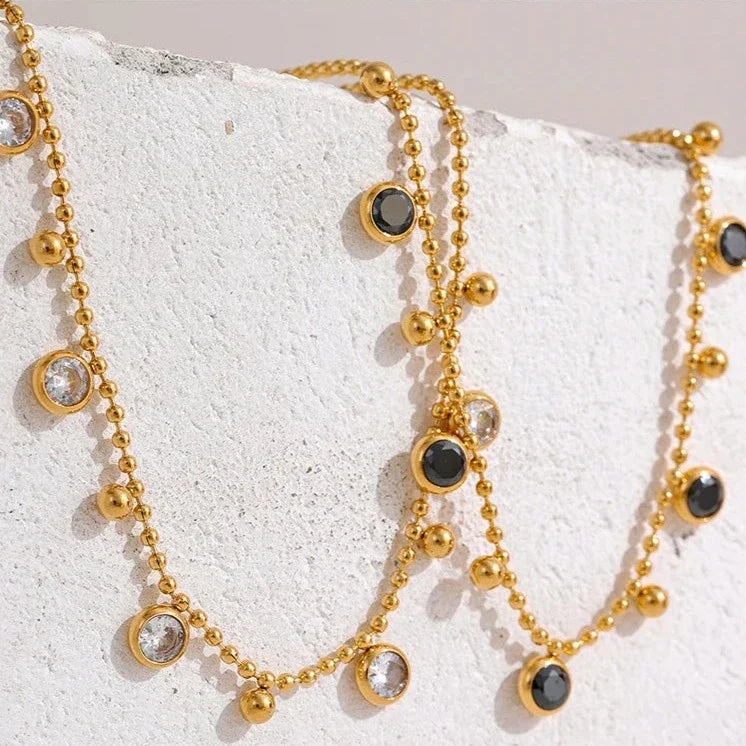 Collier Sofia avec des cristaux de zirconia (Plaqué Or)
