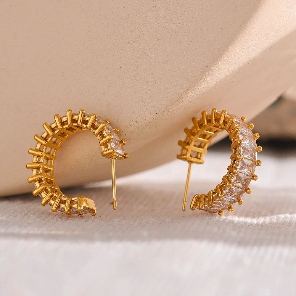 Boucles d'oreilles Aro Serena Zirconia (Plaqué Or)