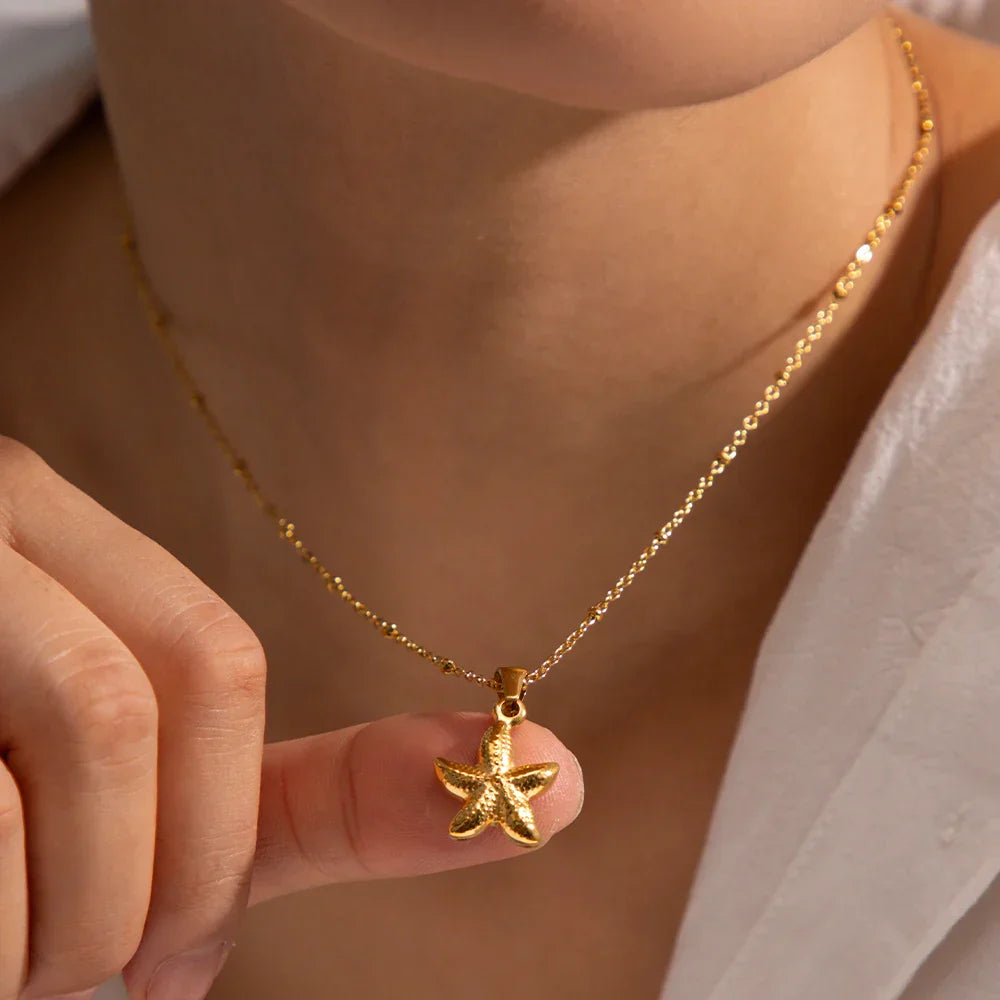 Collier Étoile de Mer (Plaqué Or)