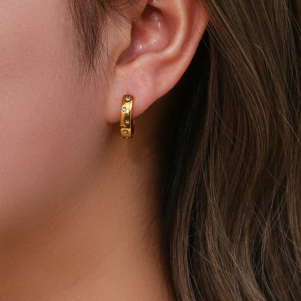 Boucle d'oreille Stella Circonia (Plaqué Or)