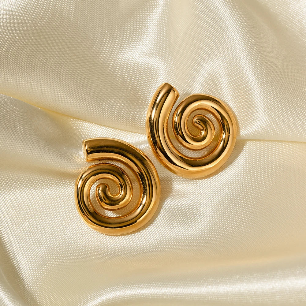 Boucles d'oreilles en spirale chunky (Plaqué Or)