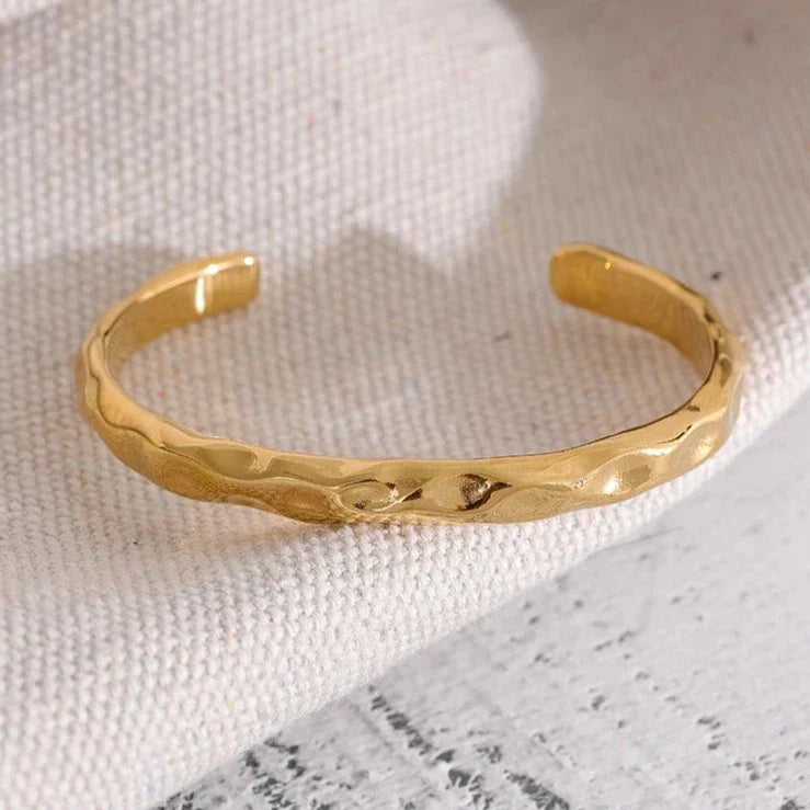Bracelet Torino Texture Martelée (Plaqué Or)