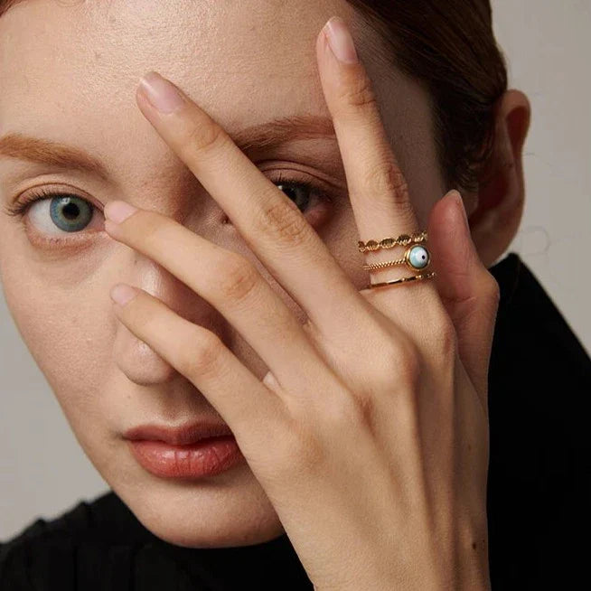 Bague Oeil Turc Aphrodite (Plaqué Or)