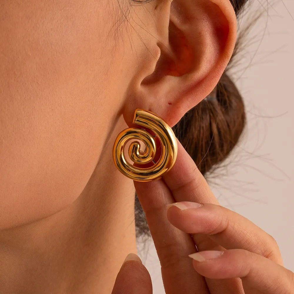 Boucles d'oreilles en spirale chunky (Plaqué Or)