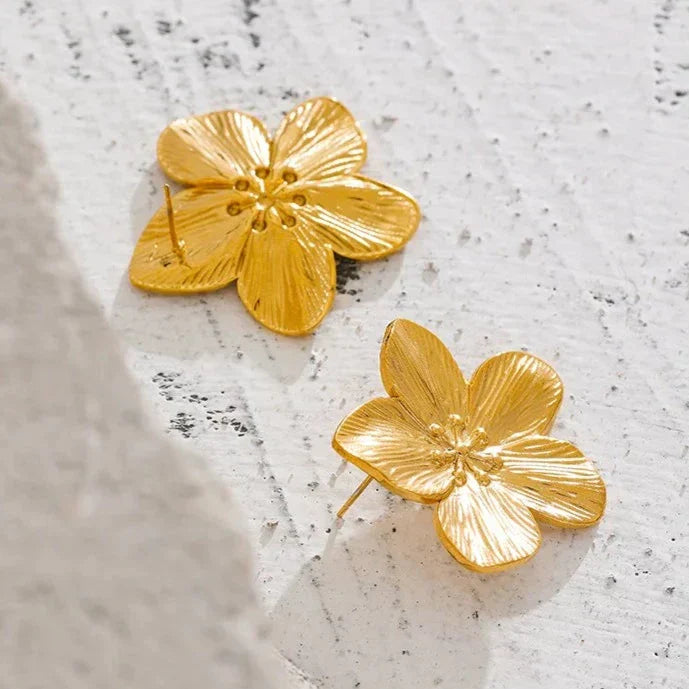Boucles d'oreilles Fleur de Cerisier (Plaqué Or)