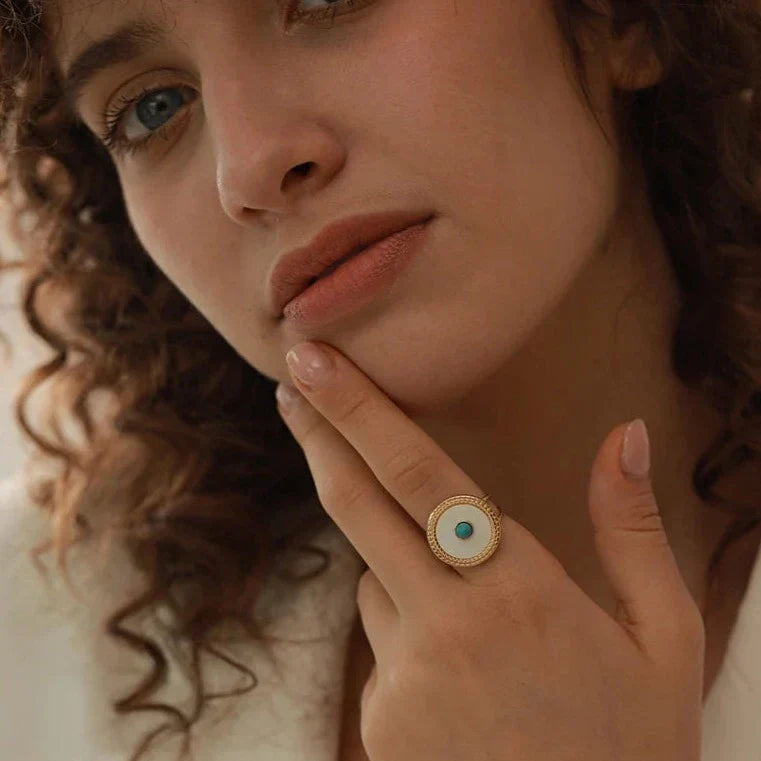 Bague Oeil Turc Gaia (Plaqué Or)