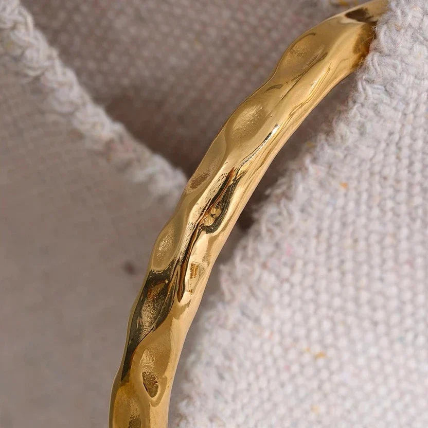 Bracelet Torino Texture Martelée (Plaqué Or)