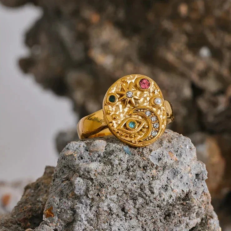 Ensemble Marseille: Collier + Bague (Plaqué Or)