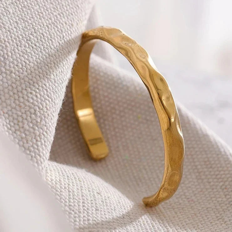 Bracelet Torino Texture Martelée (Plaqué Or)