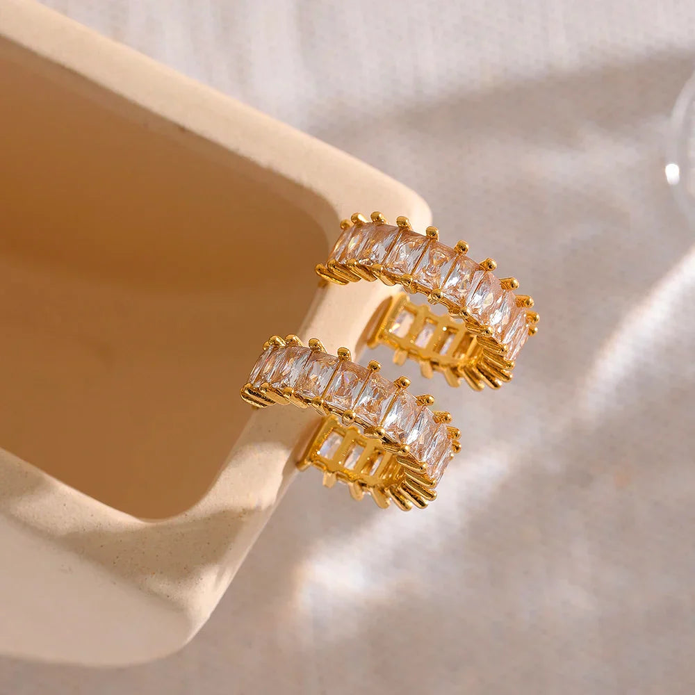 Boucles d'oreilles Aro Serena Zirconia (Plaqué Or)
