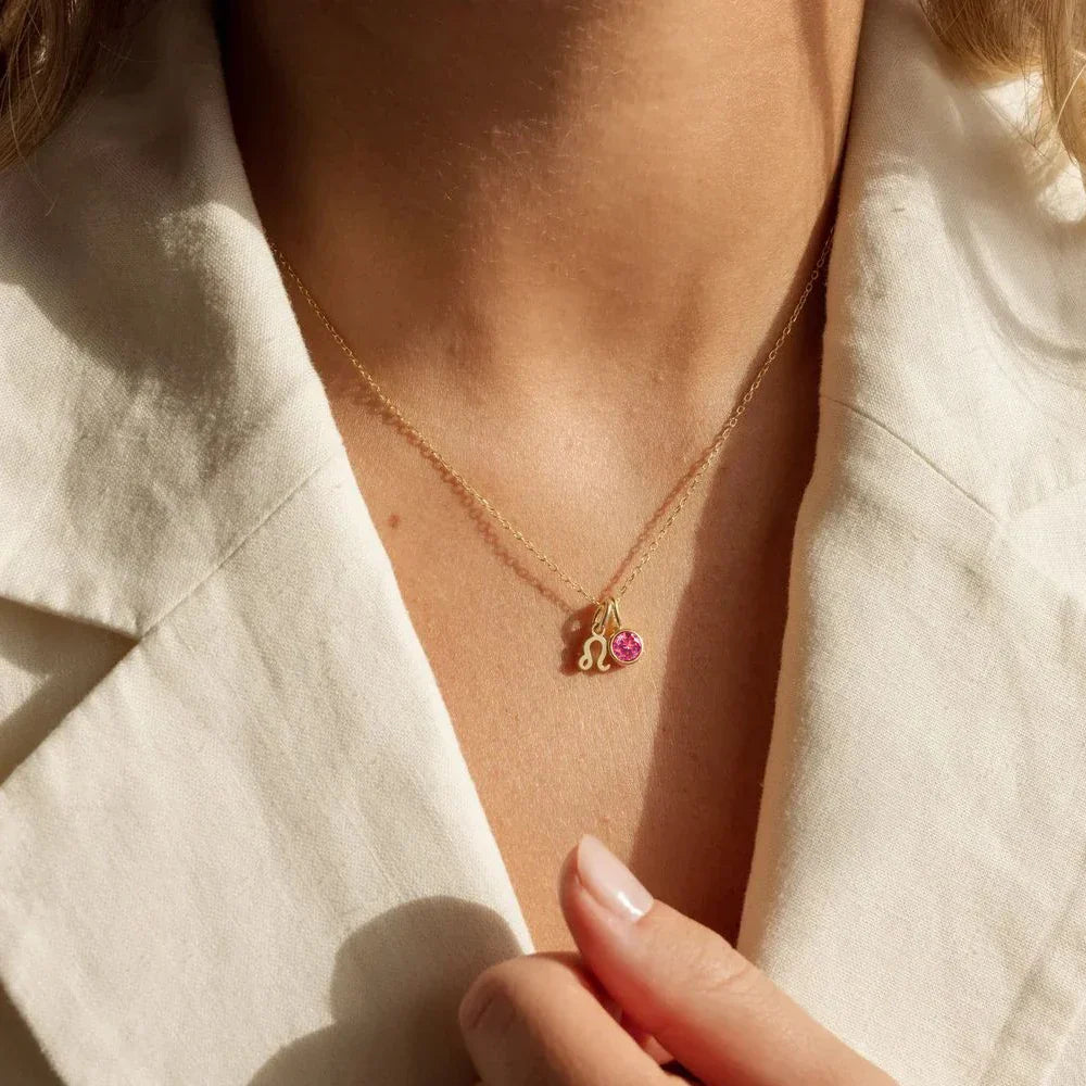 Collier Signes avec Pierres de Naissance (Plaqué Or)