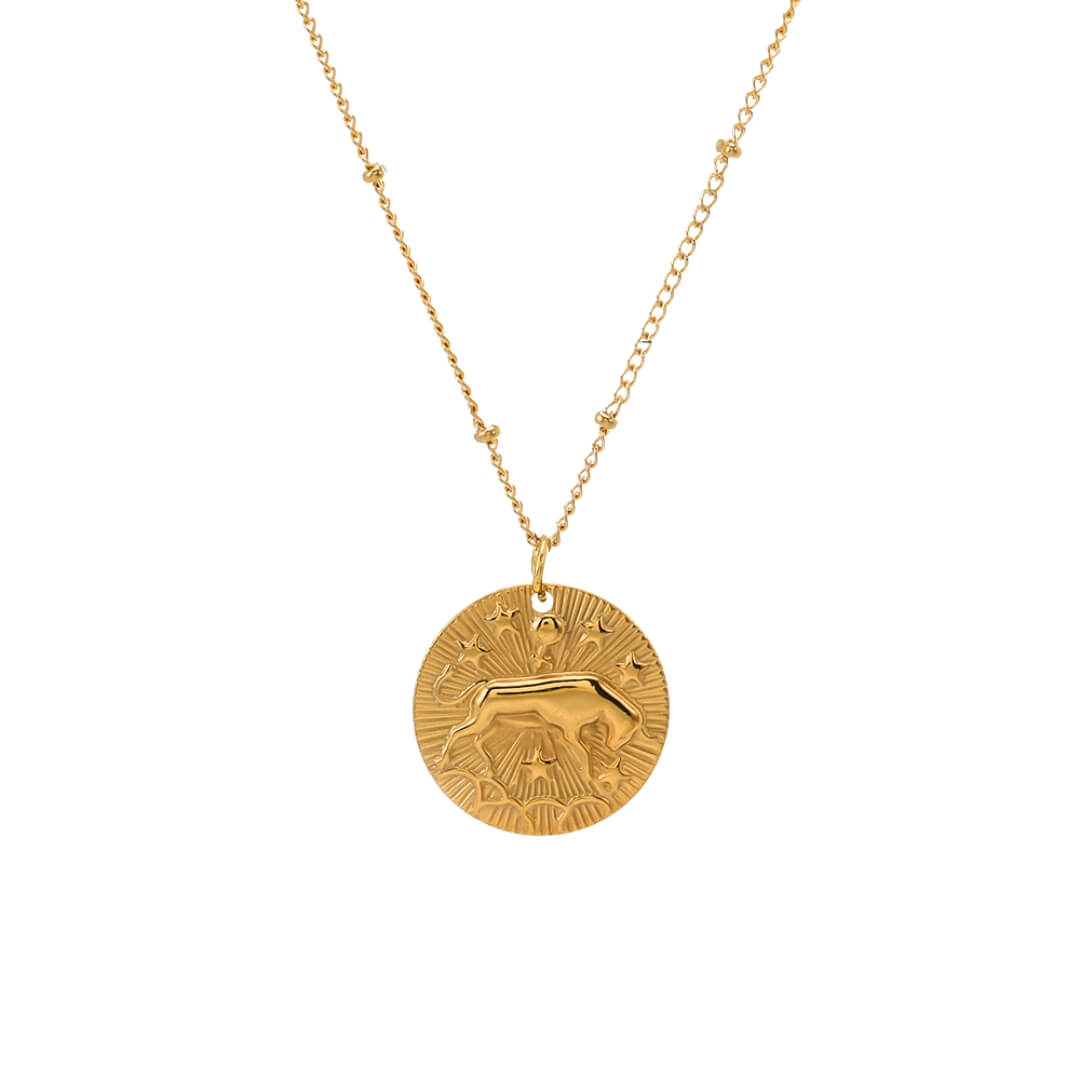 Collier du Zodiaque avec Symboles des Constellations (Plaqué Or)