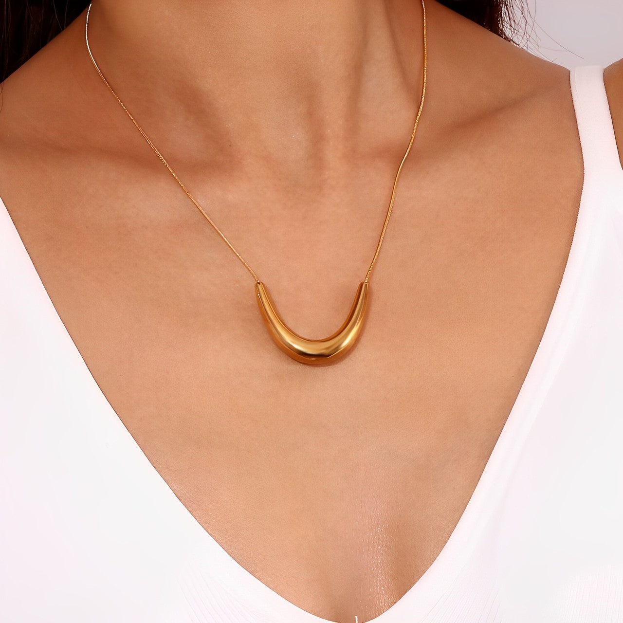 Collier Smile Choker Queue de Ratón (Plaqué Or)