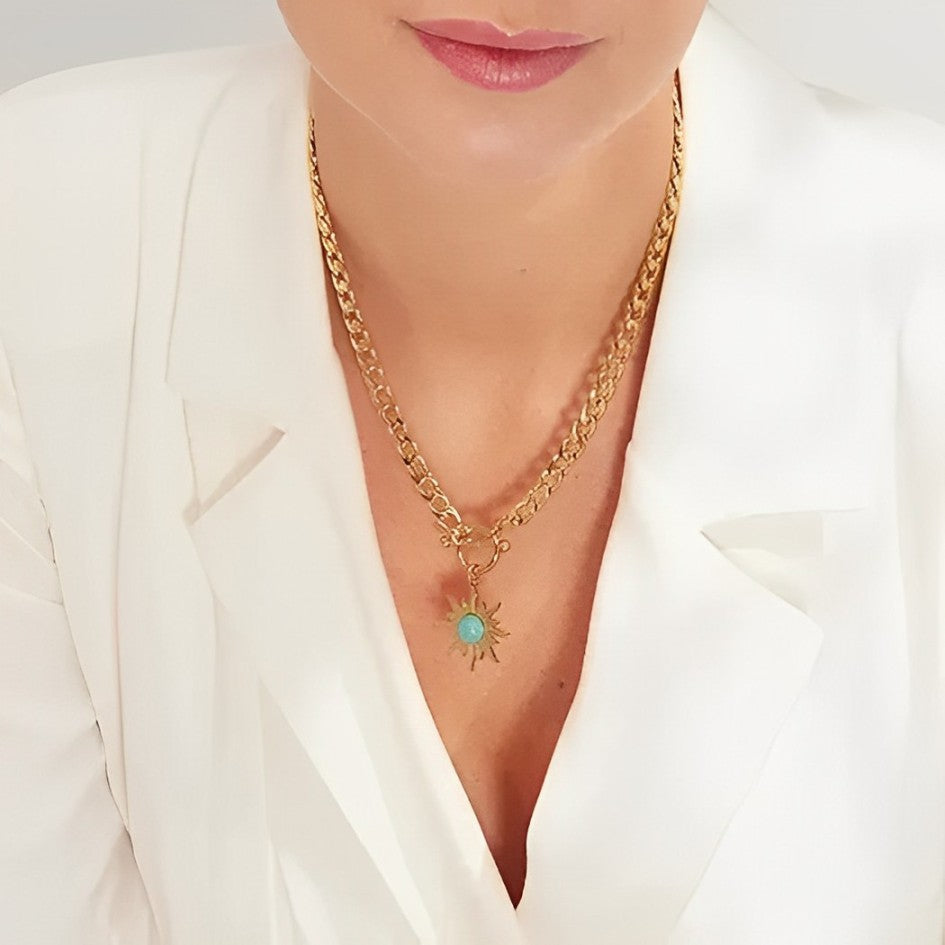 Collier Soleil de Mai Chaîne (Plaqué Or)