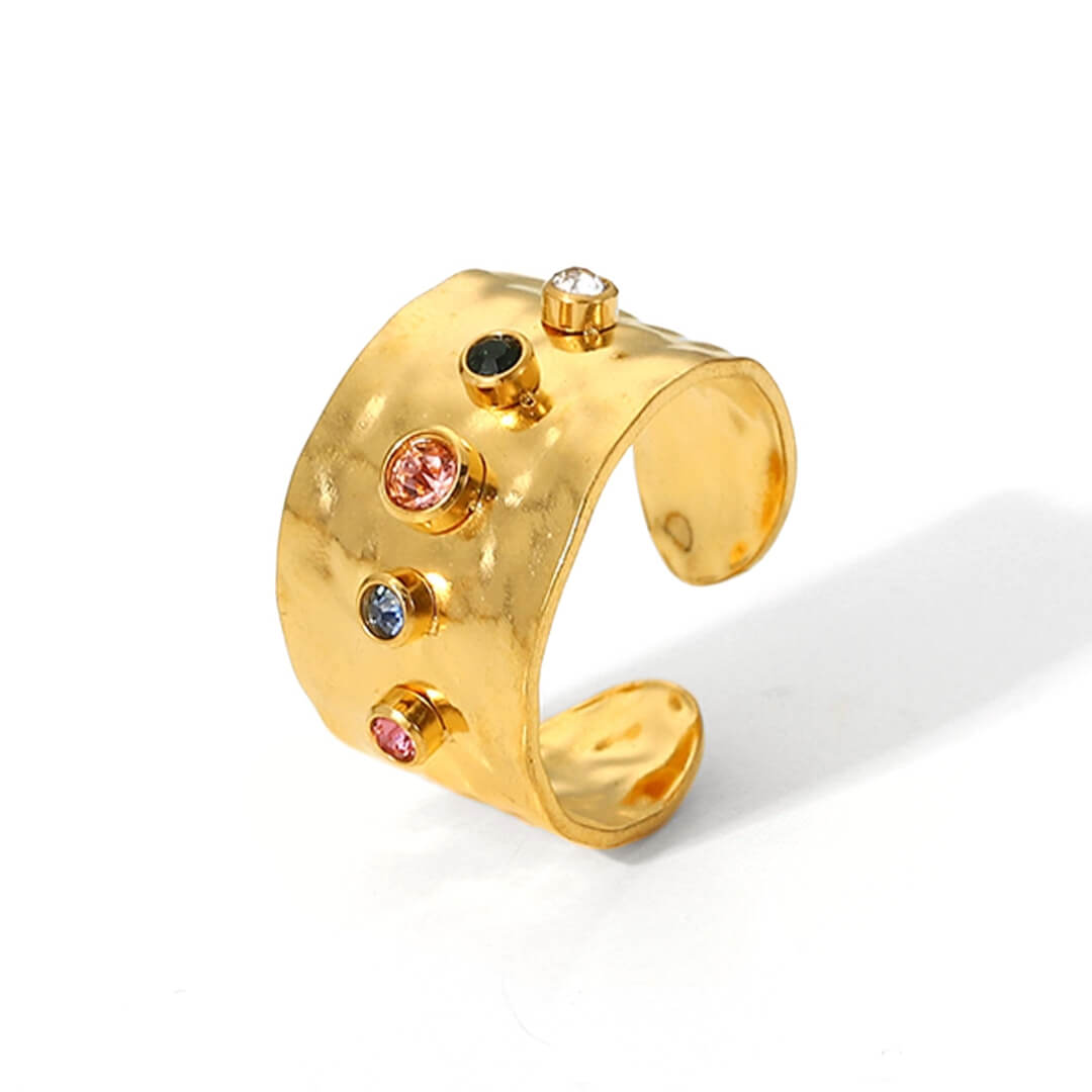 Bague Queen Texture Martelée (Plaqué Or)