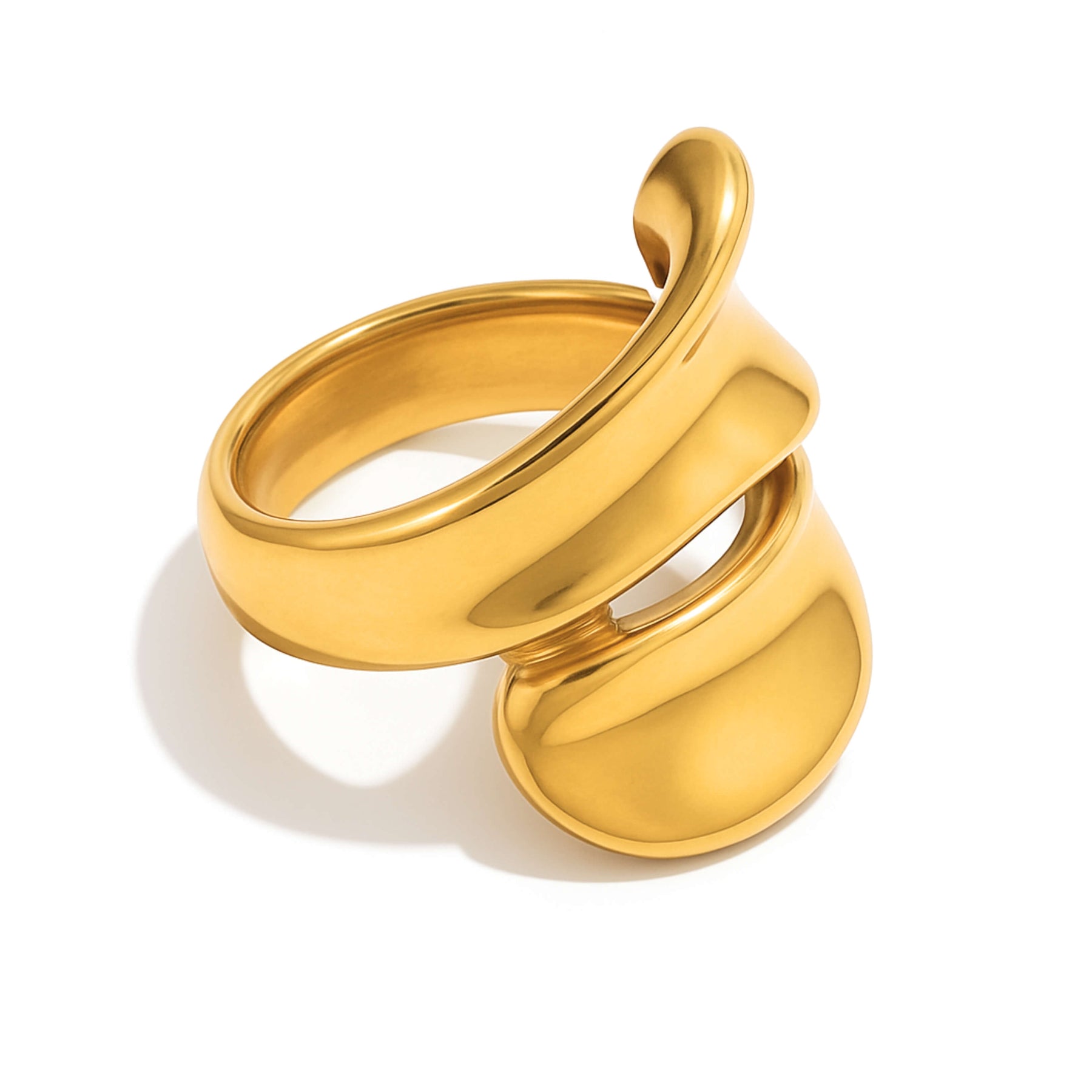 Bague Volute Élégance (Plaqué Or)