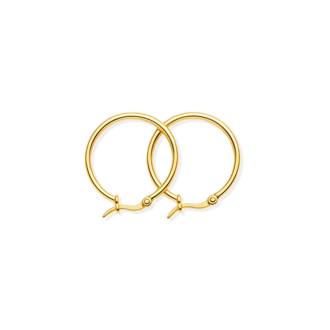 Boucle d'Oreille Anneau Classique (Plaqué Or)
