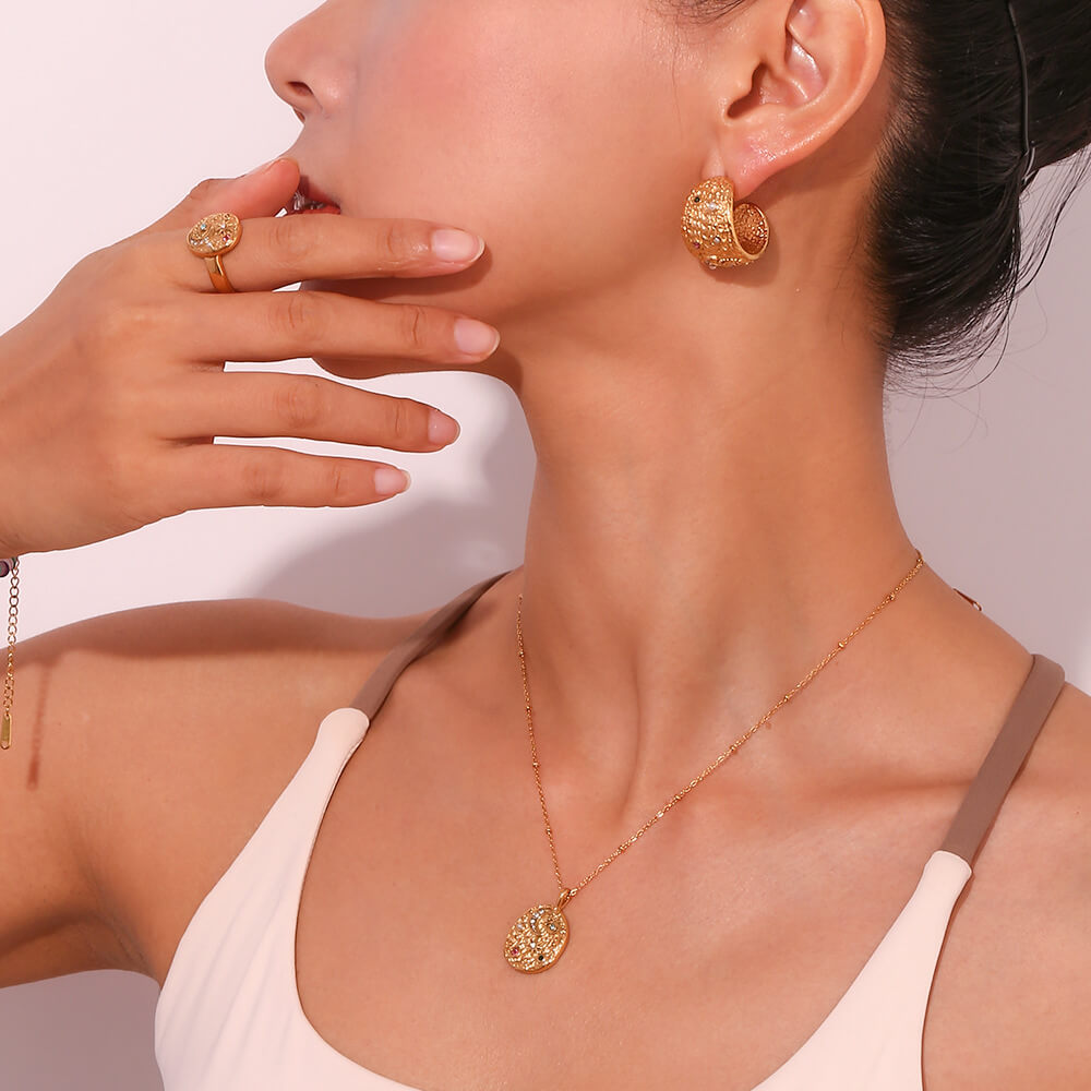 Ensemble Marseille: Collier + Bague (Plaqué Or)