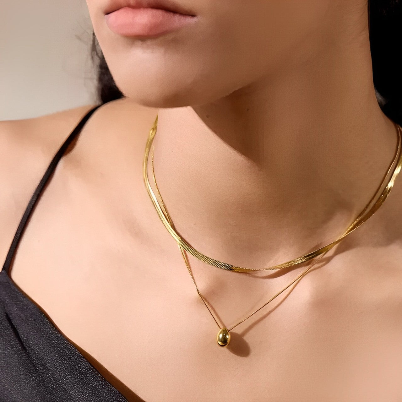 Collier Mixto Goccia (Plaqué Or)