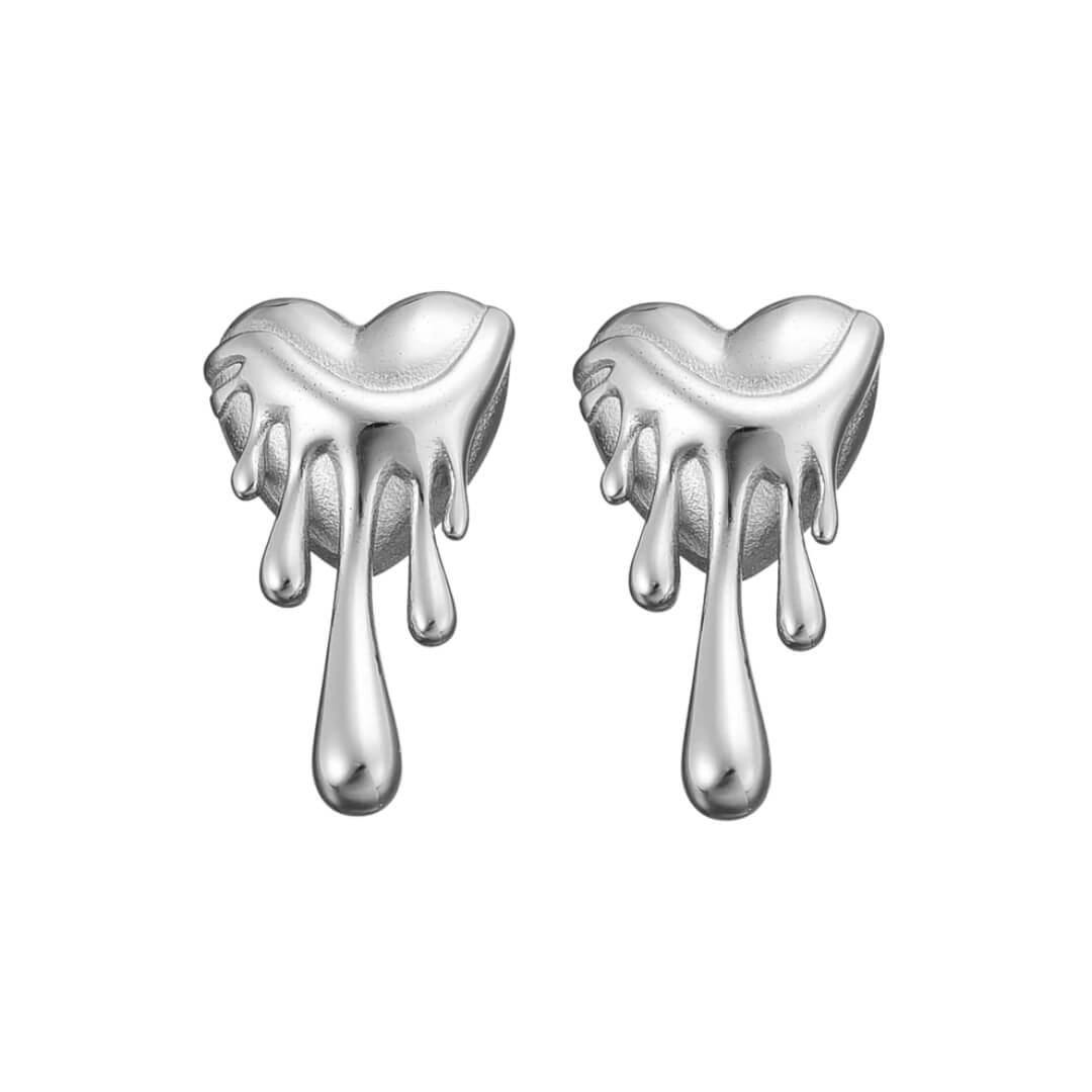 Boucles d'oreilles Cœur Fondu (Plaquées Or)