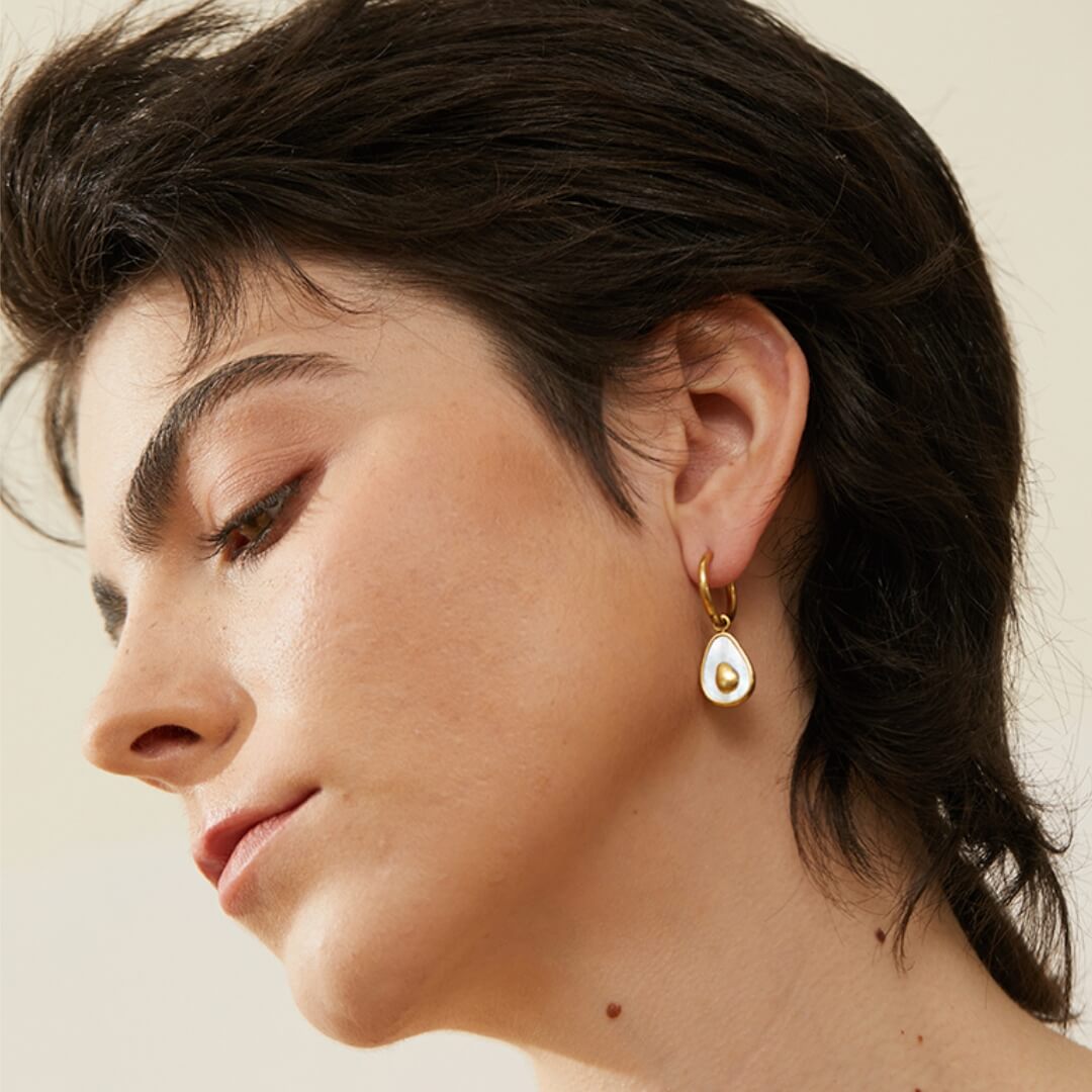 Boucles d'oreilles en Aro Avocat (Plaqué Or)