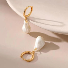 Boucles d'oreilles en Aro Paola Perle (Plaqué Or)